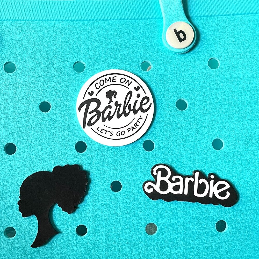 Set of 3 Barbie Bogg Bag Charms-BARBIE Bogg Charm-Movie Doll Bogg Bit-Screw Back